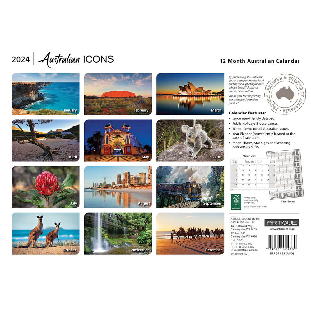 2024 Australian Icons Calendar for the Best Souvenirs of Australia