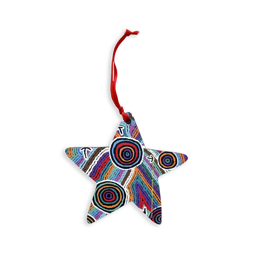 Aboriginal Christmas Decorations Australian Made Wooden Star