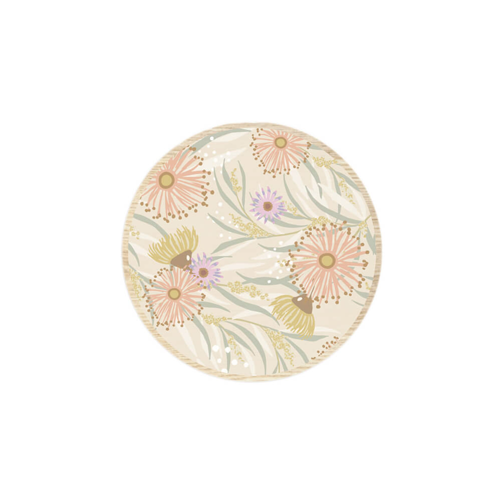 Australian Souvenir wooden magnet with gum blossom design  by aero images