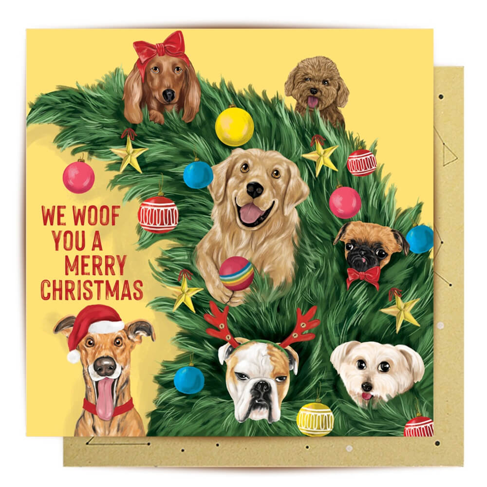 Dog Lovers Christmas Card Australian Made by La La Land