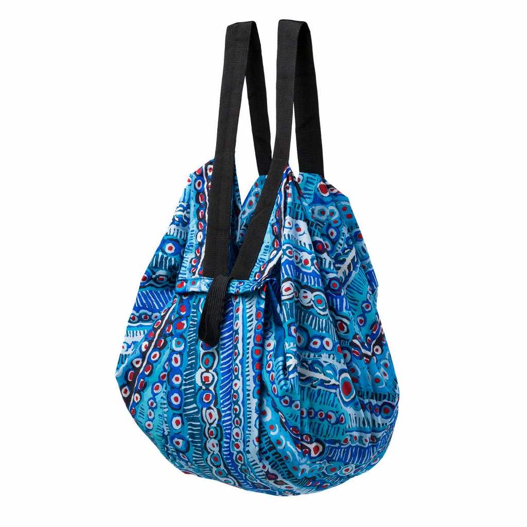 The best folding up reusable shopping bags Australian Made Murdie Morris Aboriginal Design