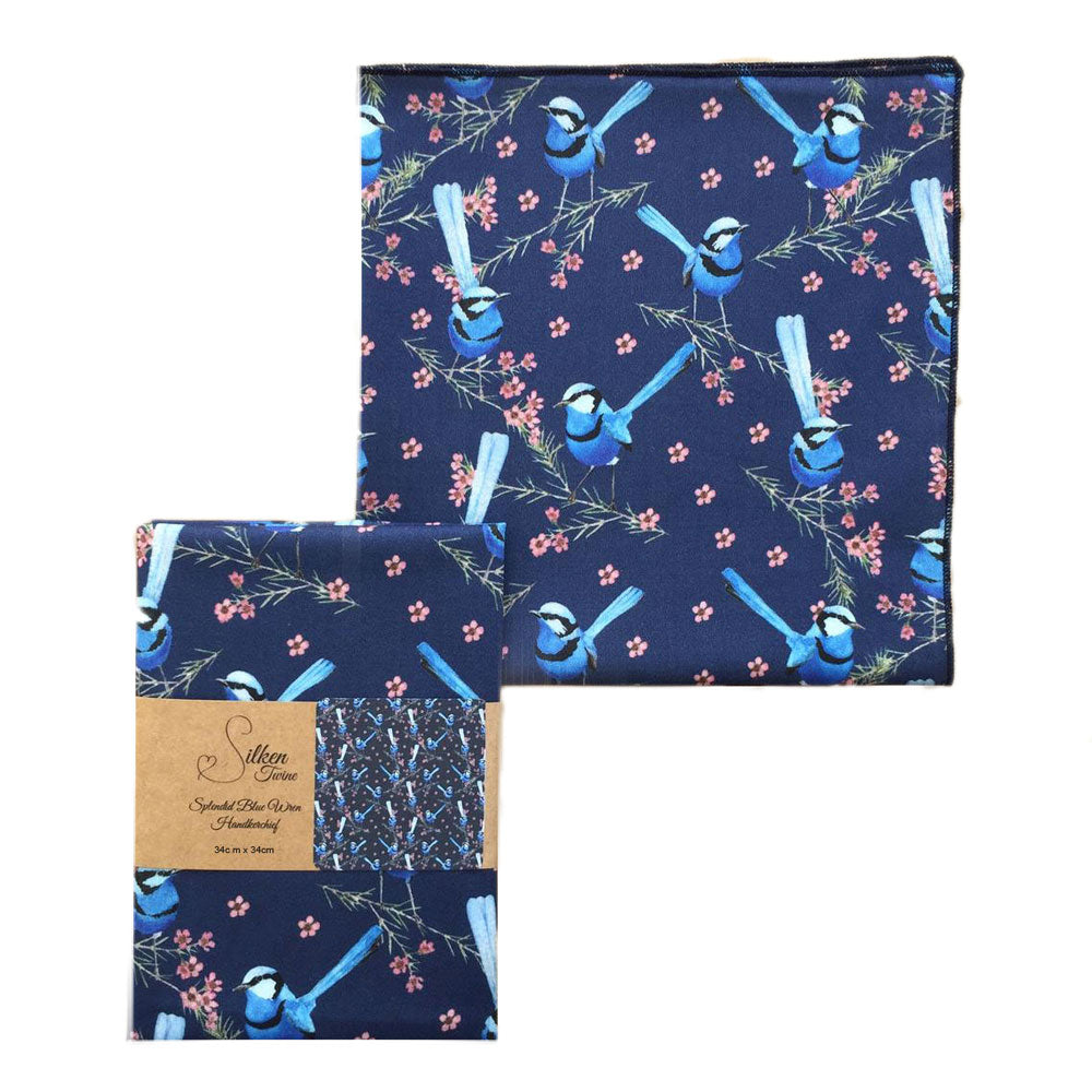 Blue Wren Handkerchief Australian Made Gifts