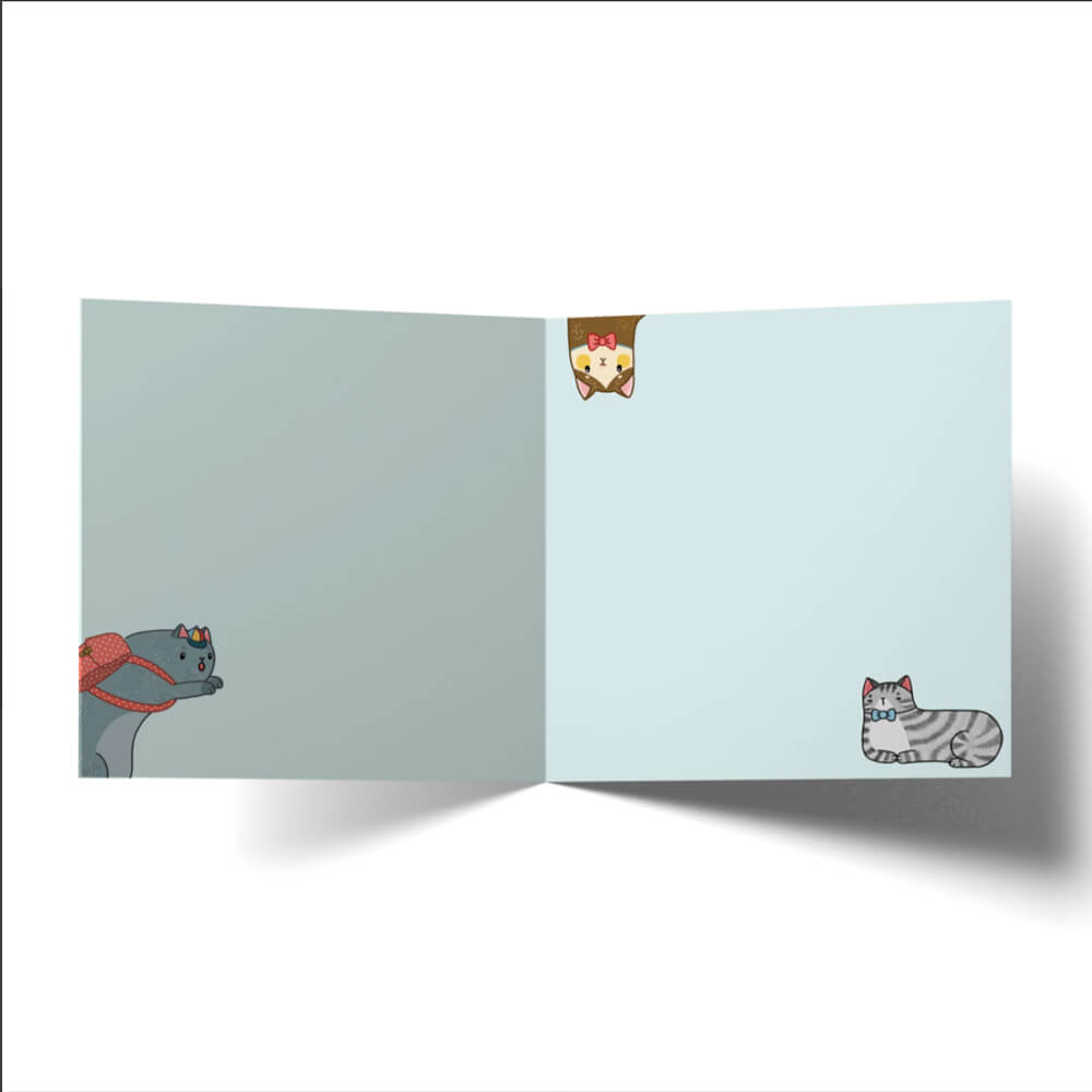 Cat Novelty Greeting Card Australia by La La Land Internal