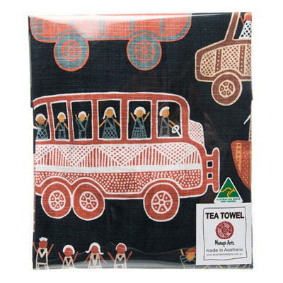 Australian Made Gifts &amp; Souvenirs with the Off to the Footy Tea Towel -by Alperstein Designs. For the best Australian online shopping for a Tea Towels - 2