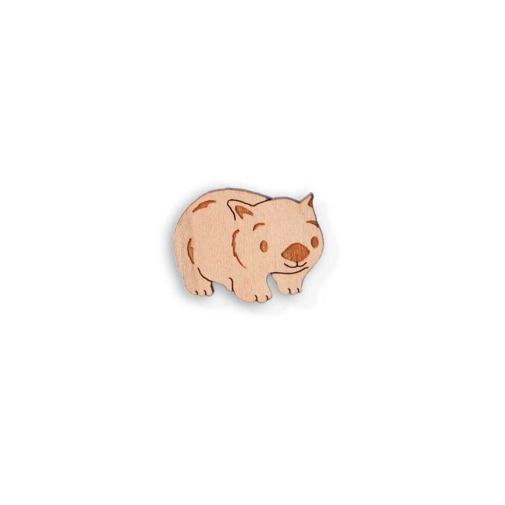 Jewellery Australia Wombat Brooch Souvenir Pin by Wood With Words