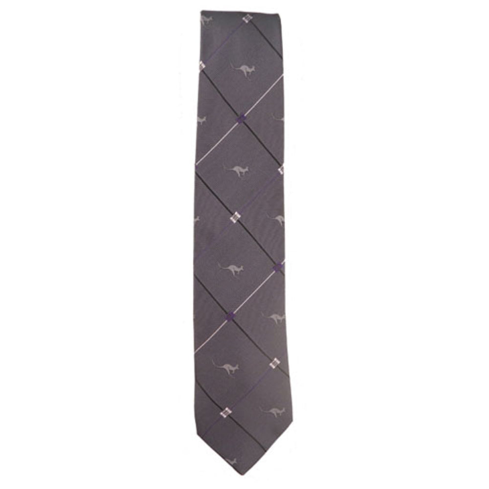 Australian Souvenir Kangaroo Charcoal Grey Tie Made in Australia Buy Online &amp; Sydney