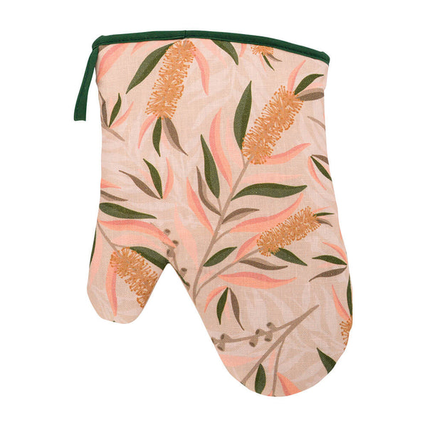 Oven Gloves Australia, Australian Made Bottlebrush Pattern Bits of