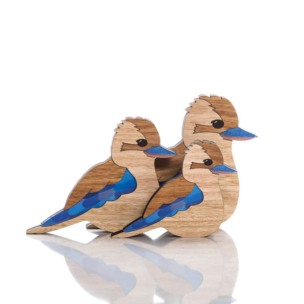 Wooden Kookaburras Set of 3