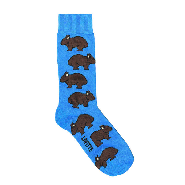 Novelty Socks Australia, Blue Wombat Design Australian Made Bits of