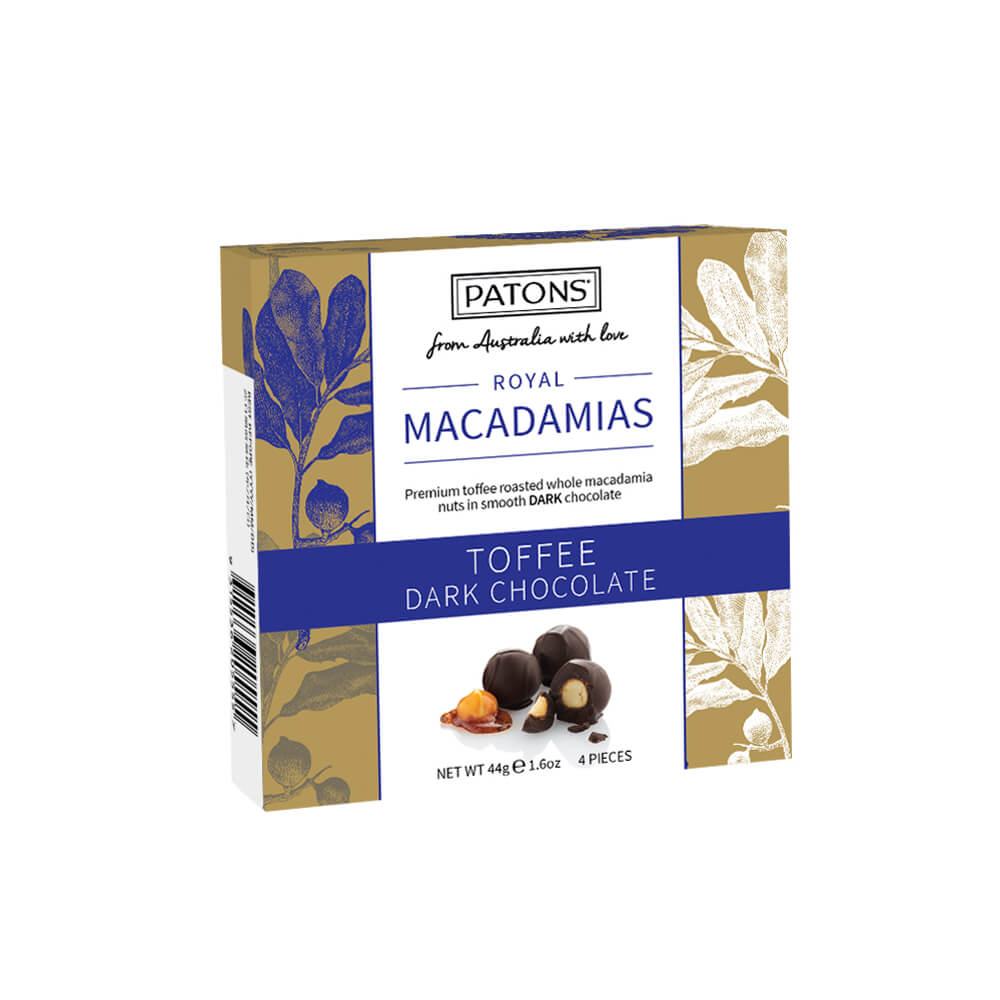 Patons Australian Made Gourmet Macadamia Royals Dark Chocolate 4 Pack