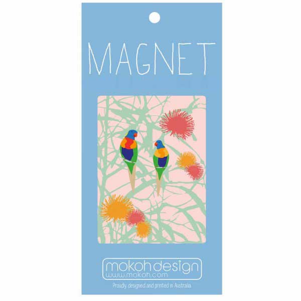 Australian Rainbow Lorikeet Illustrated Souvenir Magnet
