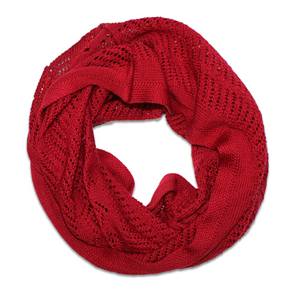 Wool Scarf Australian Made Infinity for Women Red