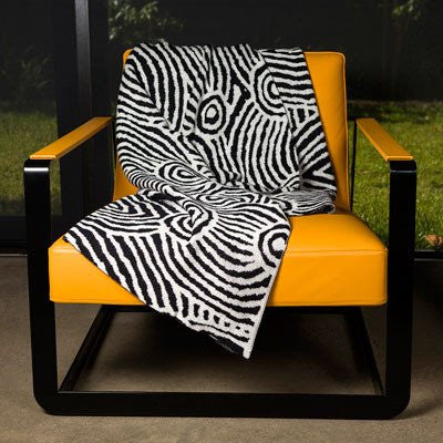 Australian Made Gifts &amp; Souvenirs with the Aboriginal Art Merino Wool Throw -by Alperstein Designs. For the best Australian online shopping for a Throws - 1