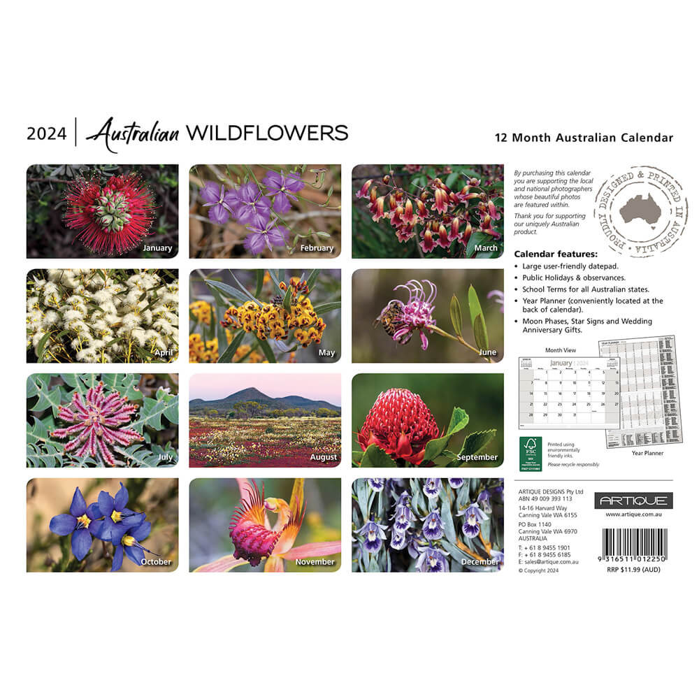 2024 Australian Souvenir Wildflowers Calendar