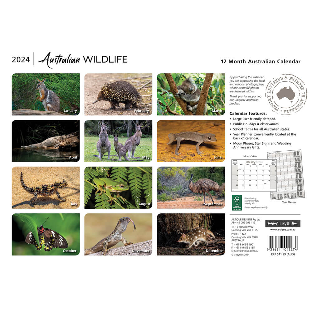 2024 Australian Wildlife Calendar for the Best Souvenirs from Australia