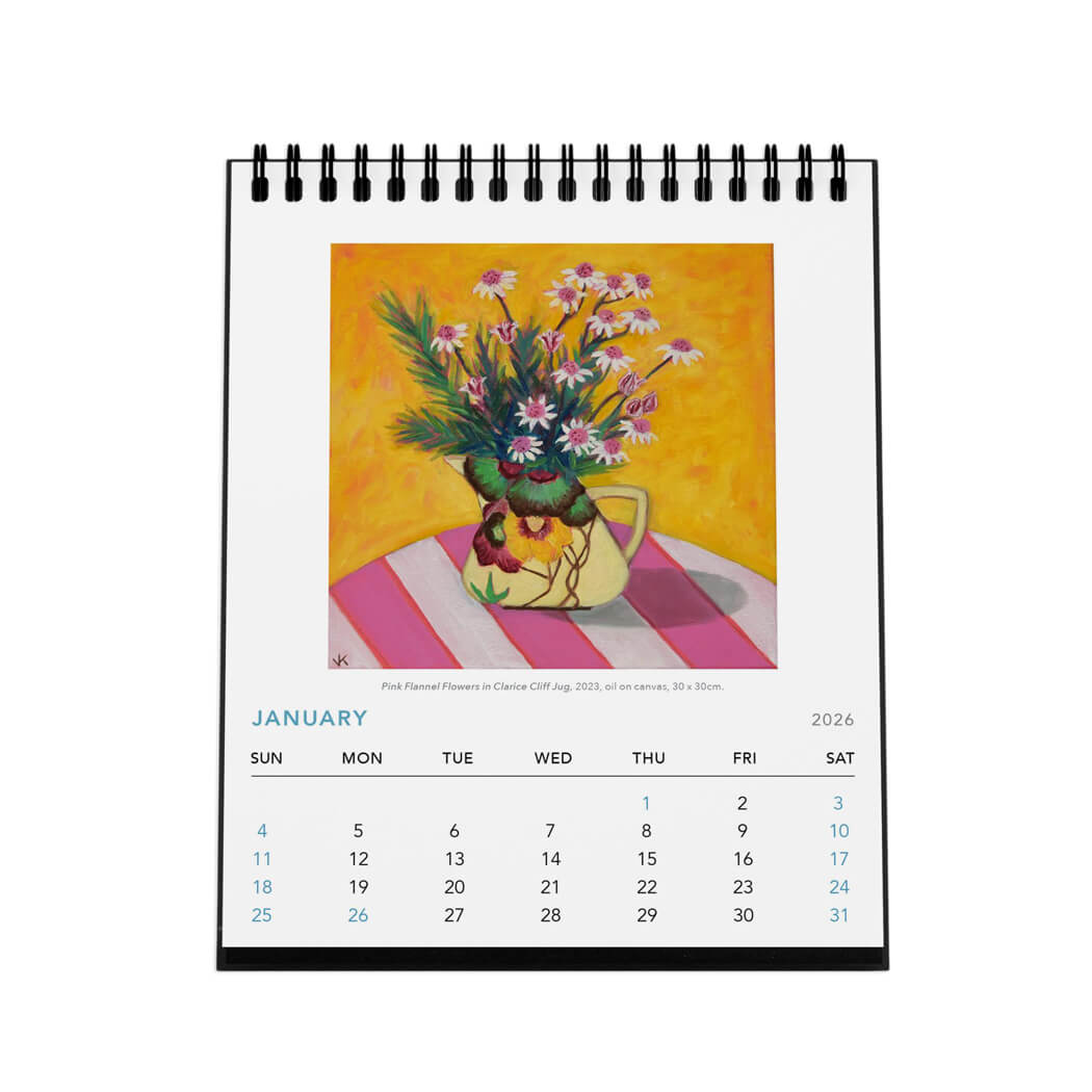 2026 Australian Desktop Calendar Native Flowers by John Klein for Souvenirs Australia