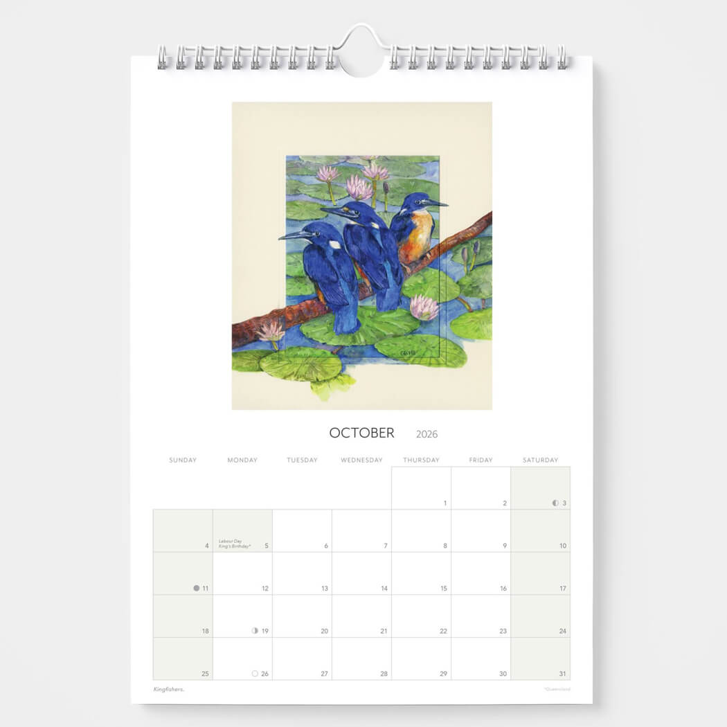 2026 Australiana Wall Calendar Artist Glo Hill and Made in Australia by Blue Island Press