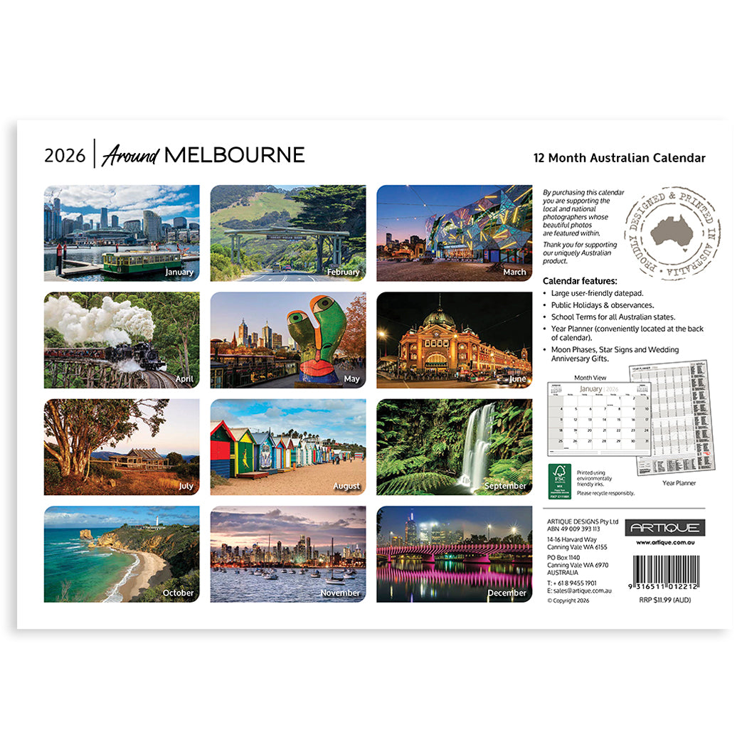 Kreatives Bild zu 2026 Melbourne Calendar for the Best Souvenirs from Australia - Bits of 2026 Melbourne Calendar for the Best Souvenirs from Australia - Bits of