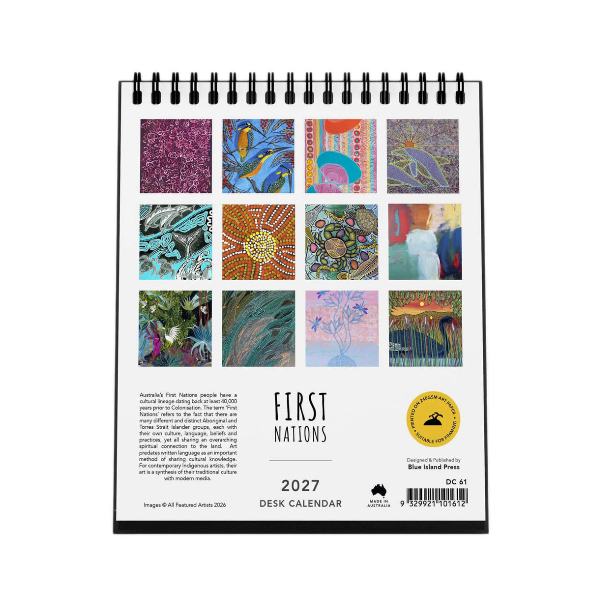 2027 Australian First Nations Desk calendar for Made in Australia Souvenirs