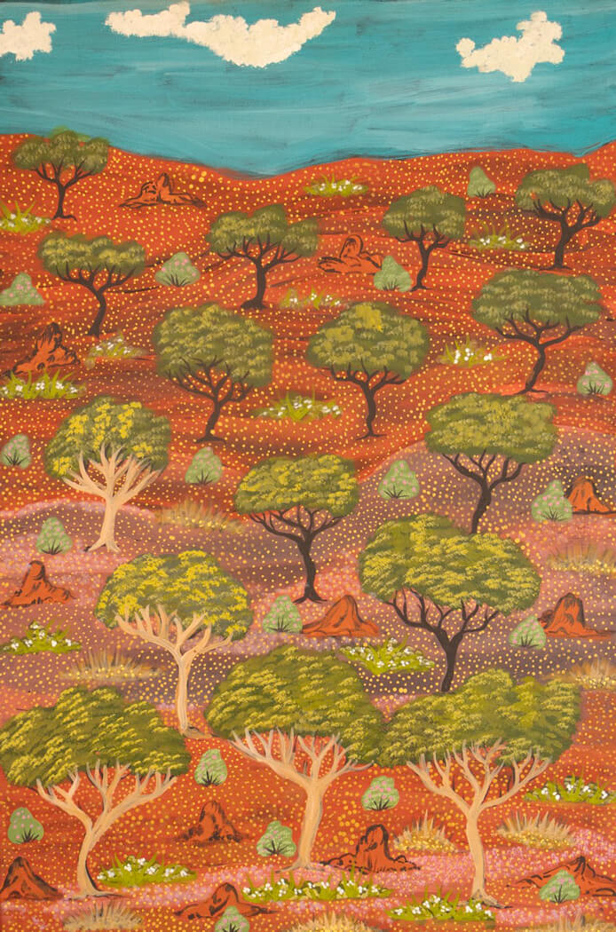 Aboriginal Art for Sale by Gunderson Kemarre Lewis from Artists of Ampilatwatja 481