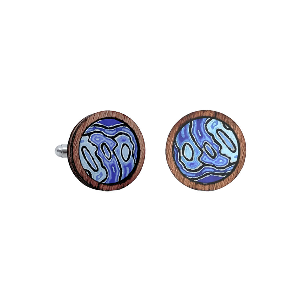 Aboriginal Gifts for Men Cufflinks Australia m Made with artwork by Christine Curtis