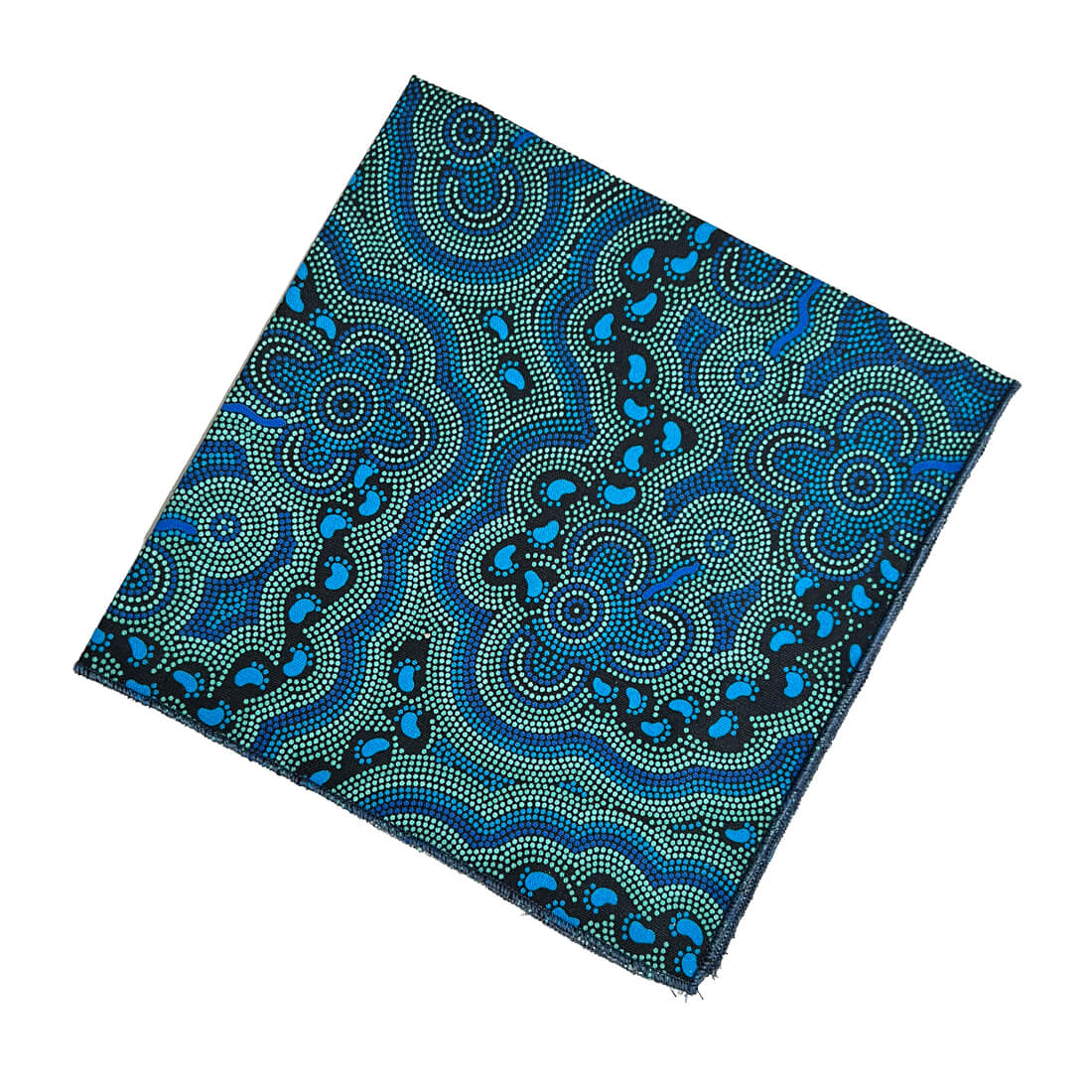 Aboriginal Gifts for Mens | Handkerchief Australian Made in Walkbout Blue