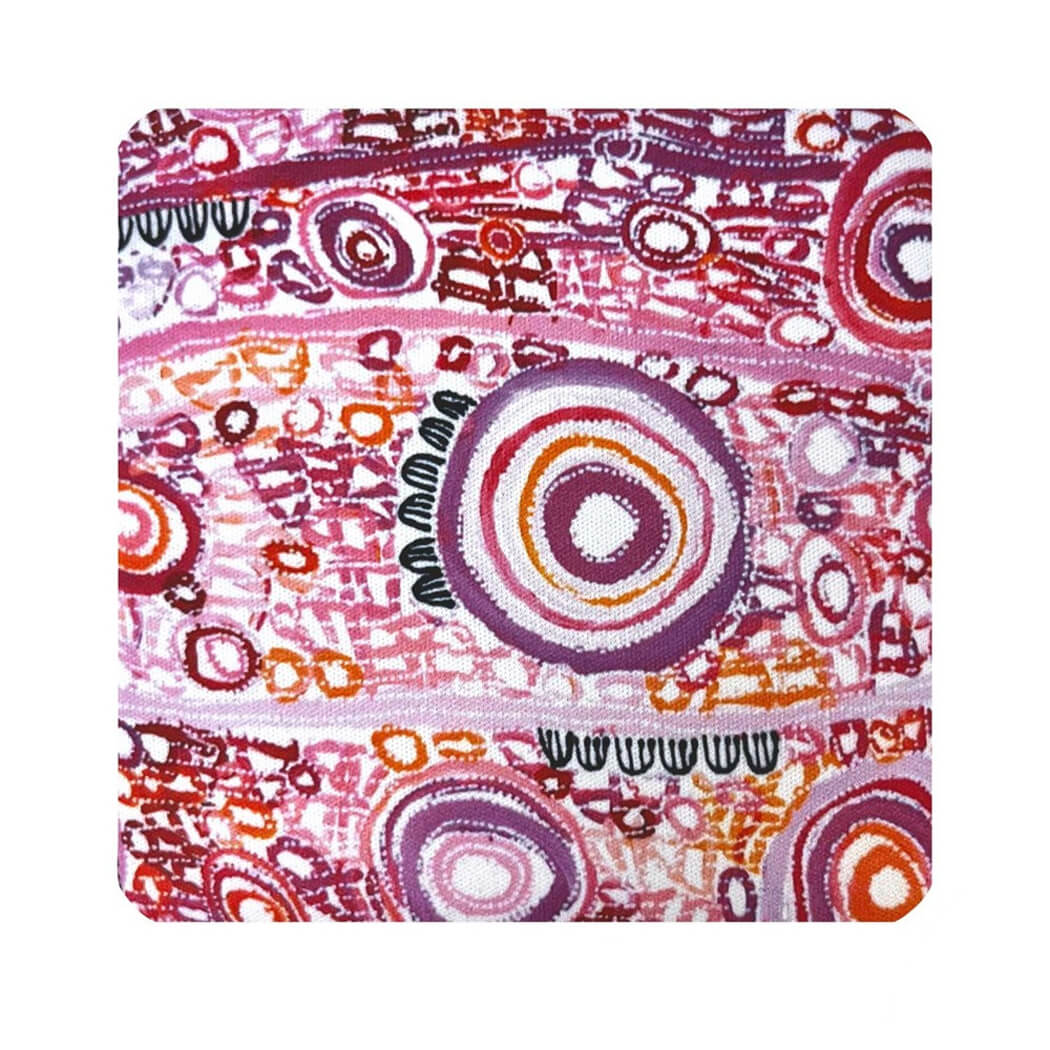 Aboriginal Souvenir Coasters by Charmaine Pwerle from Utopia and Made in Australia