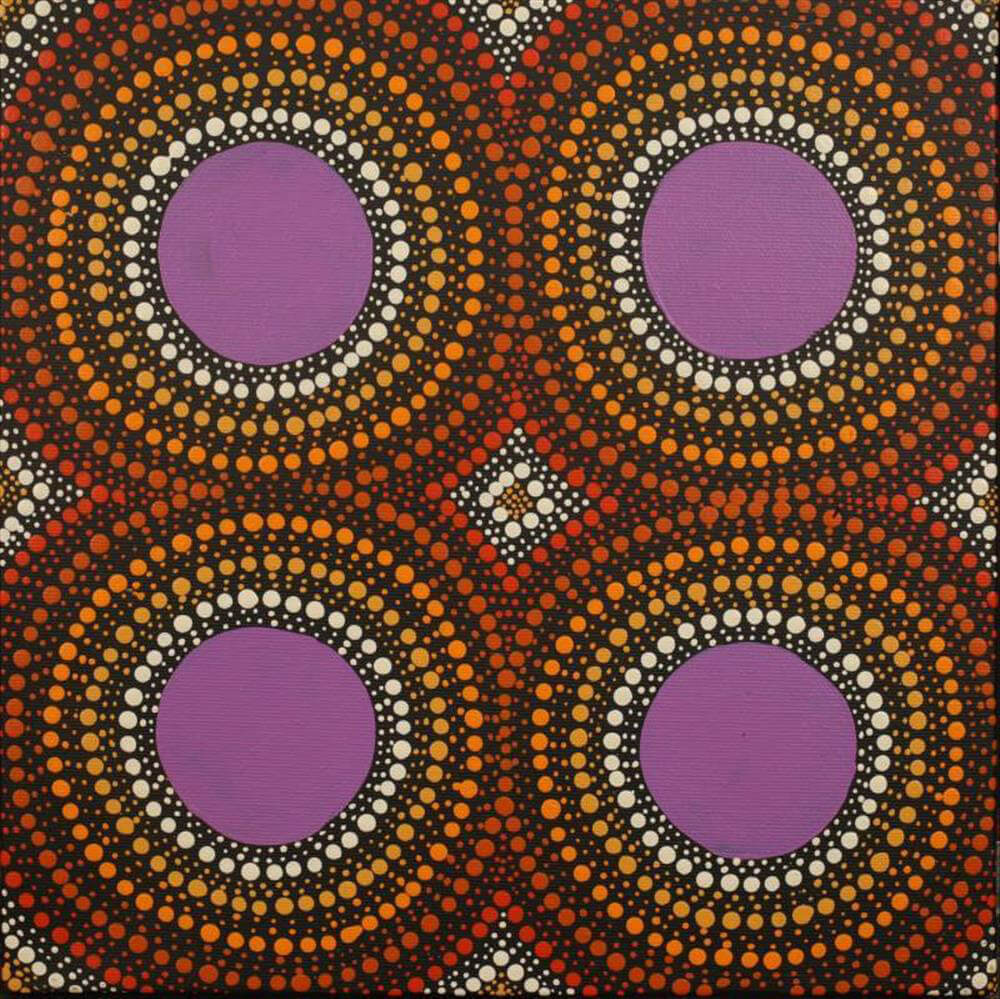 Ready to Hang Aboriginal Art - Ngapa Jukurrpa 30 x 30cm