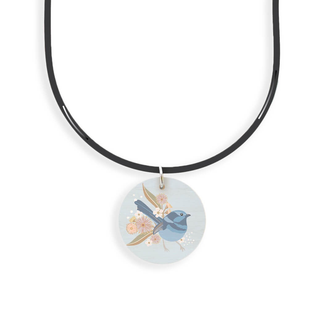 Australia Souvenirs Blue Wren Pendant Necklace for Unique  Gifts for Mum under $20