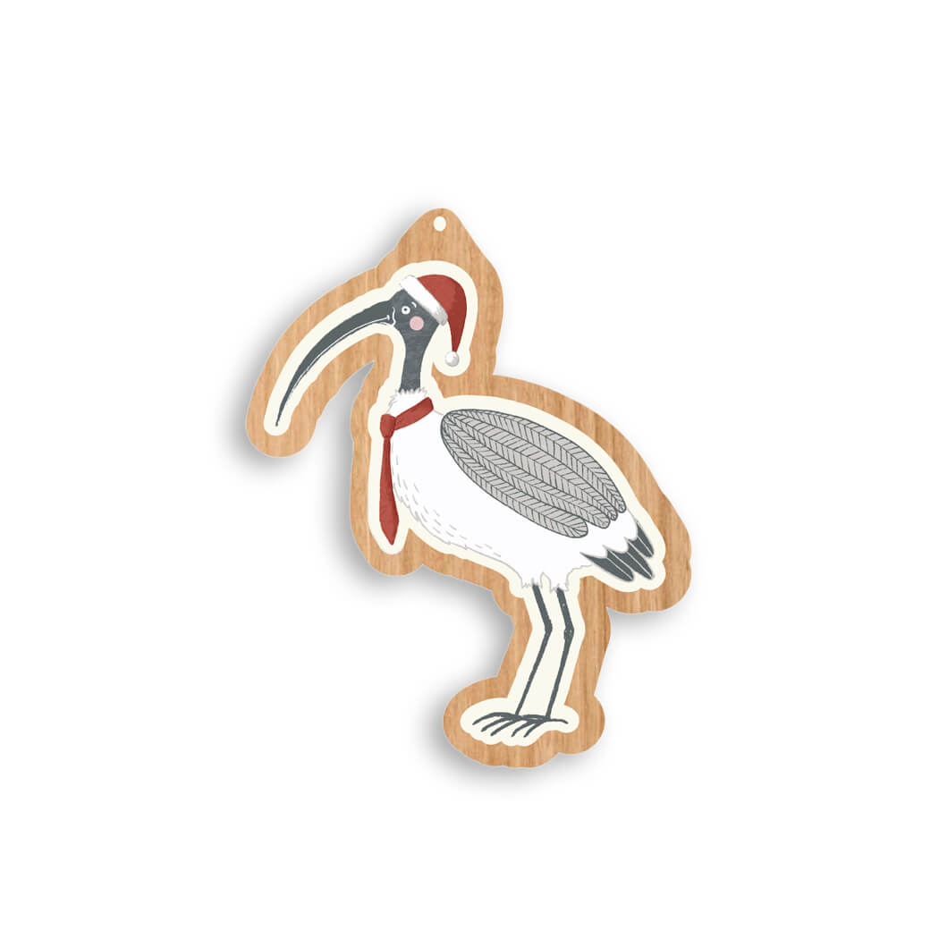 Australian Bin Chicken Gifts Wooden Christmas Decoration