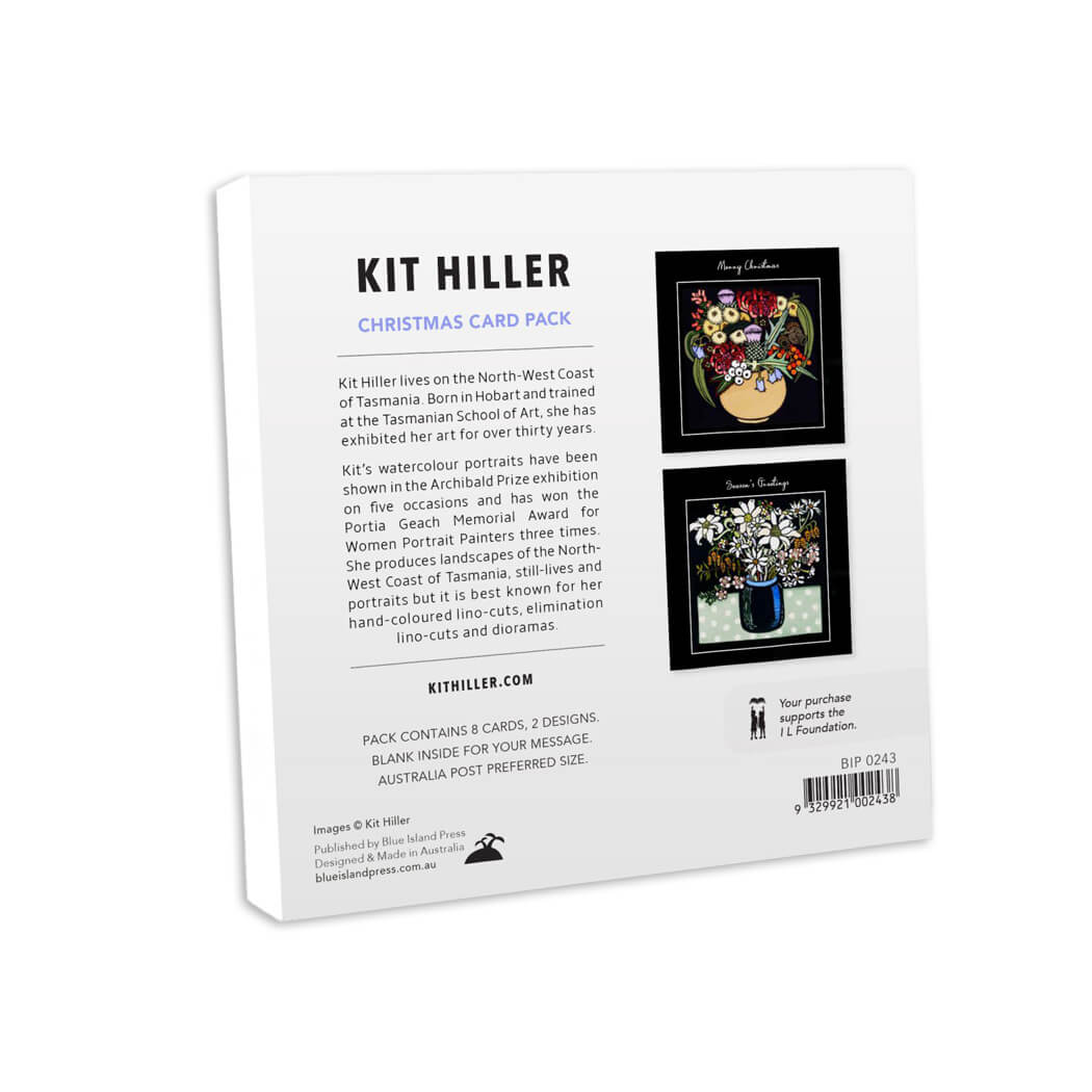 Australian Charity Christmas Card Pack by Kit Hiller for the Indigenous Literacy Foundation BACK