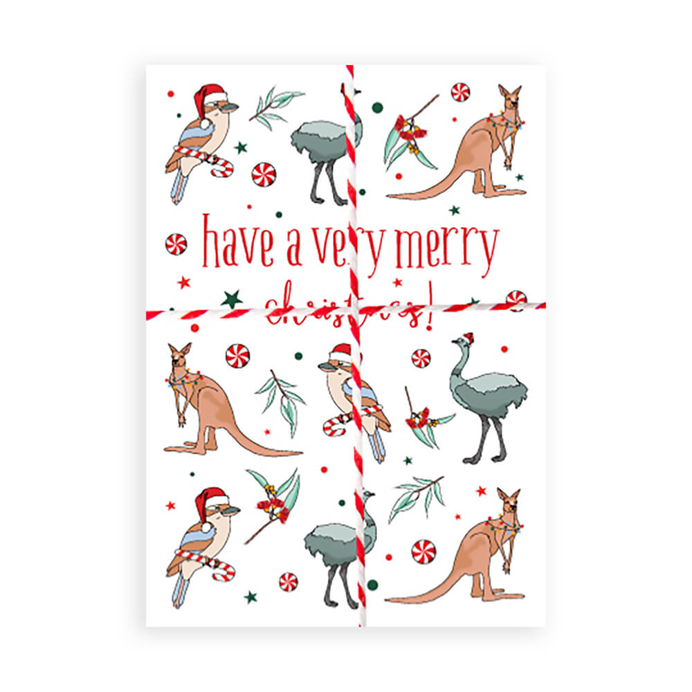 Australian Christmas Card pack Aussie Animals
