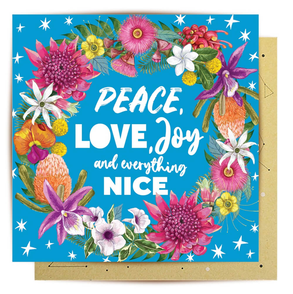 Australian Christmas Wreath Greeting Card Australian Made  by La La Land