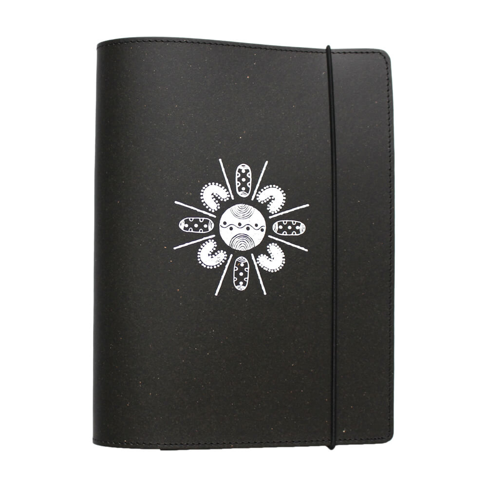 Meeting Place Recycled Leather Journal Black