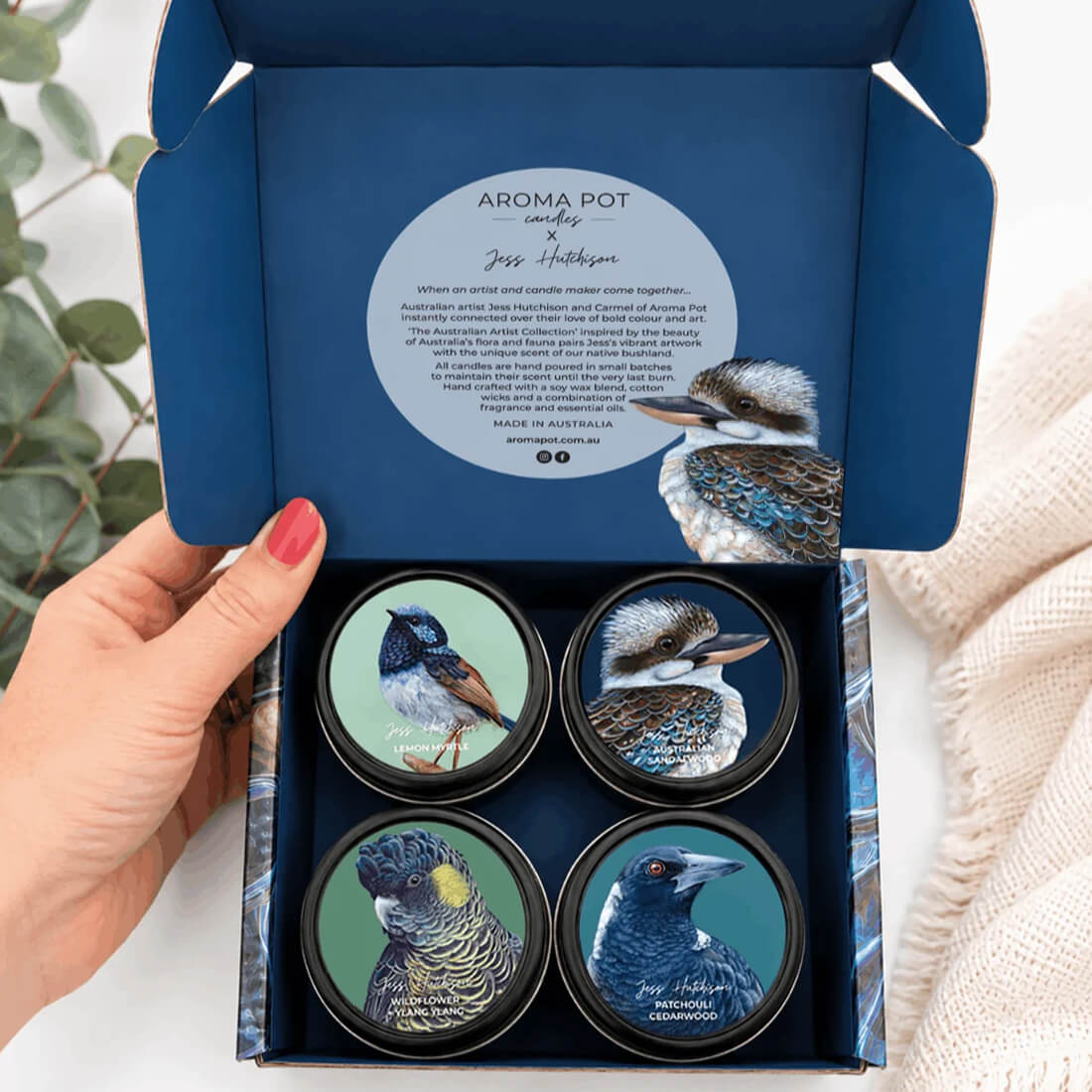 Australian Four Candle Gift Set with Native Bird Illustrations by AromaPot