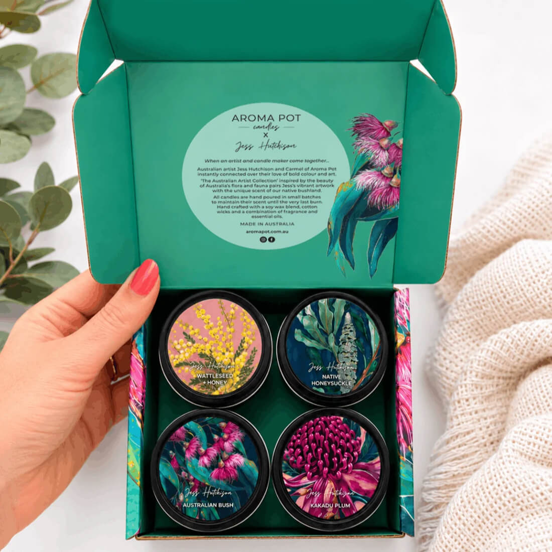 Set of 4 Australian Natives Tin Candle Gift Pack