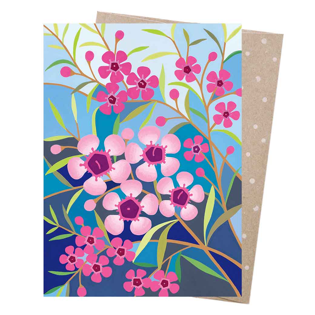Greeting Cards with Geraldton Wax Floral Design by Earth Greetings