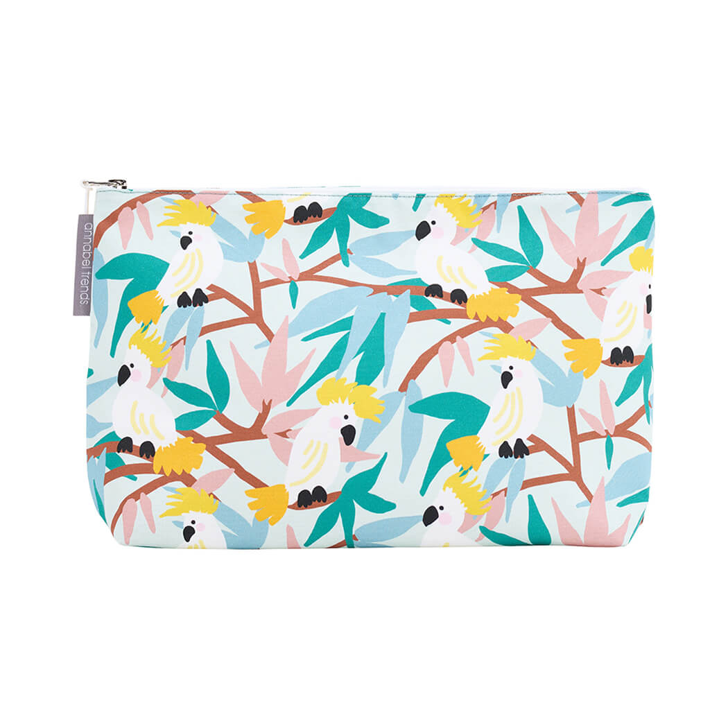 Australian Gifts Large White Cockatoo Toiletry Bag Made in Australia
