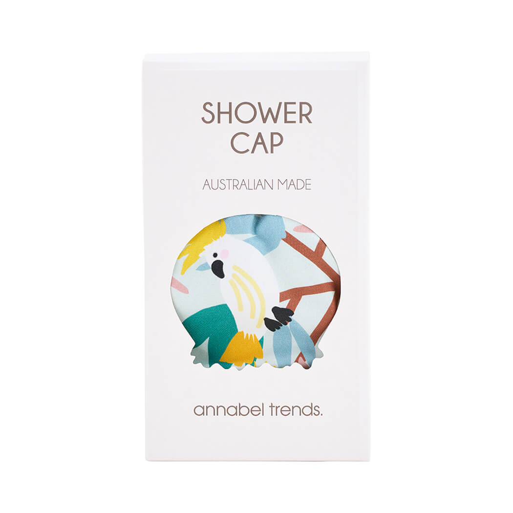 Australian Gifts for Christmas - White Cockatoos Shower Cap Made in Australia