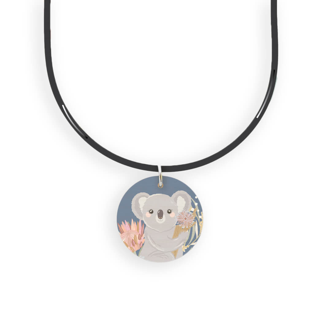 Australian Gifts for Kids Koala Wooden Pendant Necklace Made in Australia