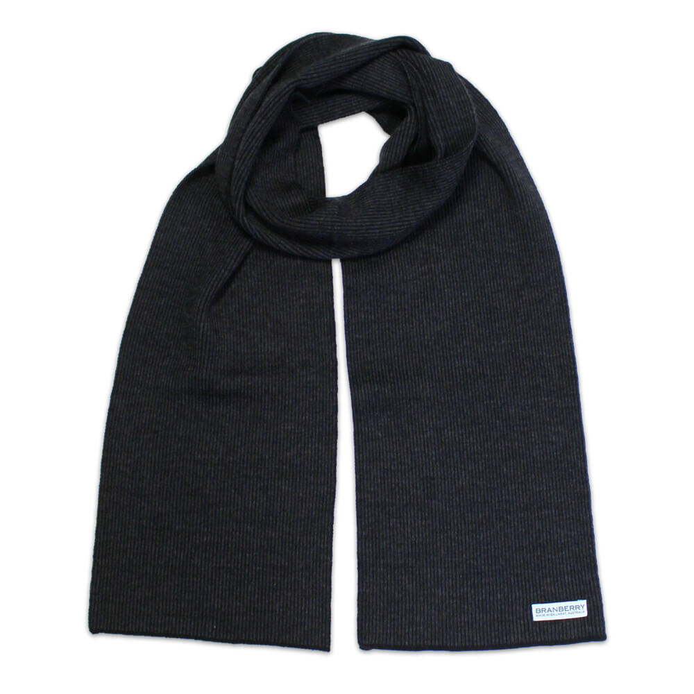 Australian Gifts for Men Charcoal Merino Wool Scarf