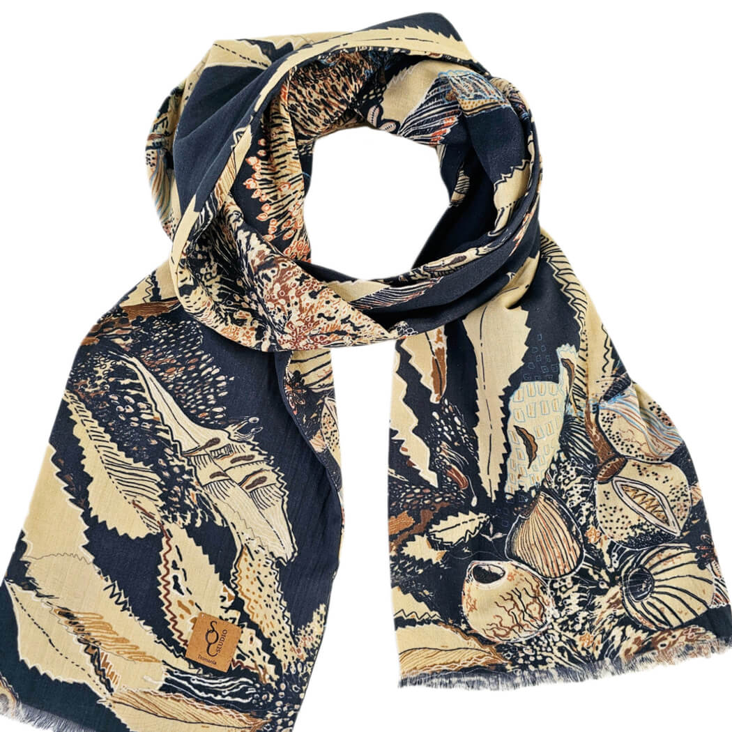 Australian Gifts for Women Cotton Banksia Scarf made in Australia