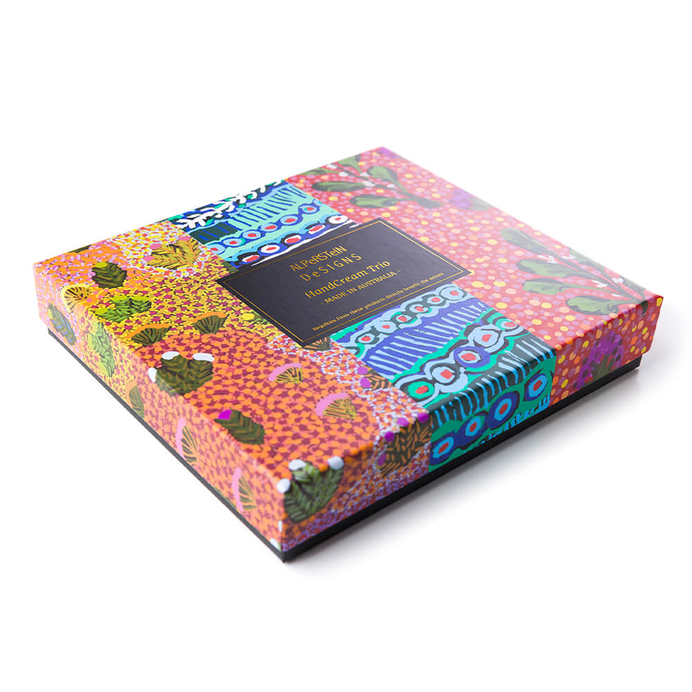 Australian Gifts for Women Hand Cream Gift Box featuring Aboriginal Art