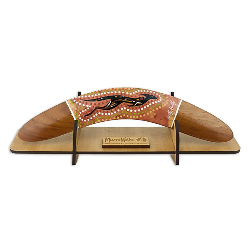 Australian Made Boomerang with Display Stand Indigenous Owned and Made