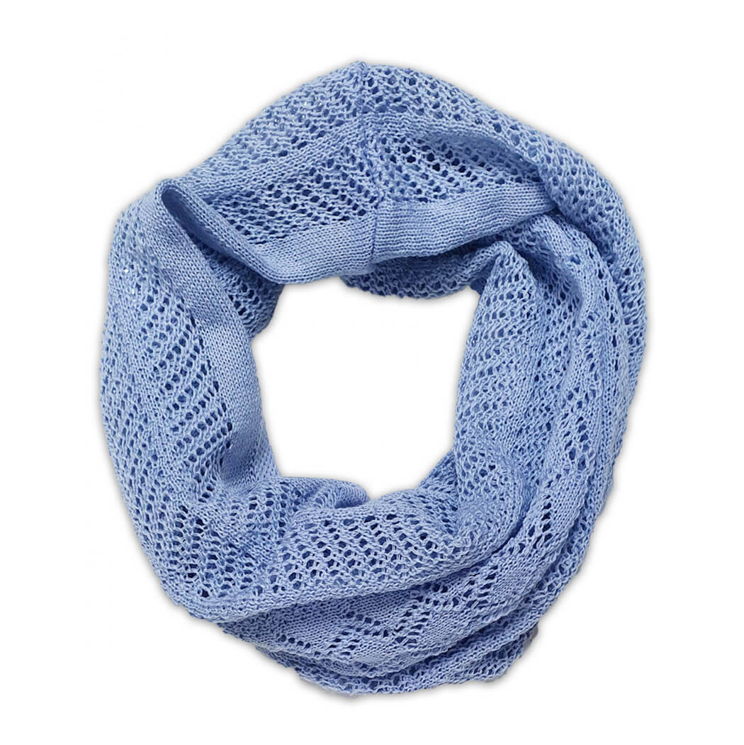Australian Made Merino Wool Infinity Scarf in Pale Blue for Gifts for Women
