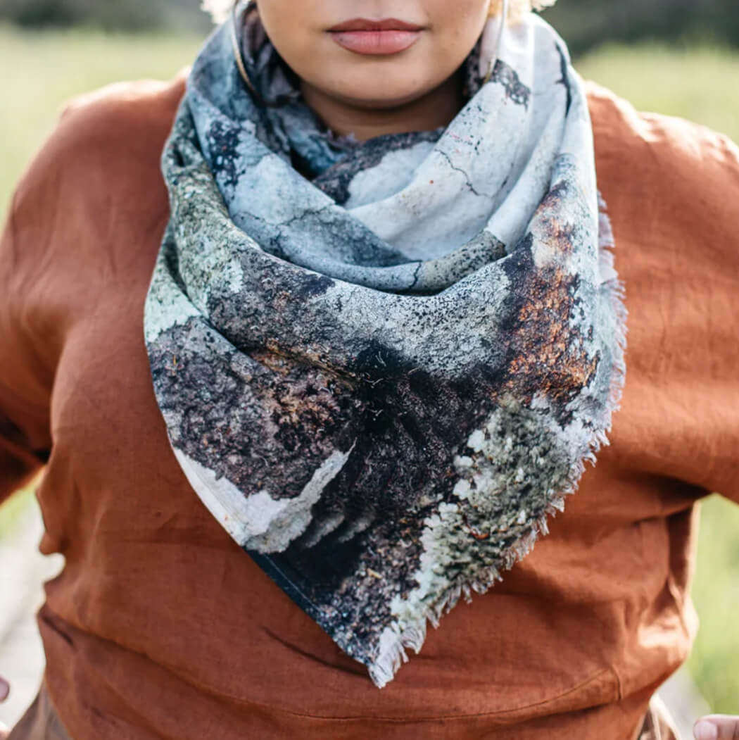 Australian Made Scarf by The Spotted Quoll Tasmania in Lichen