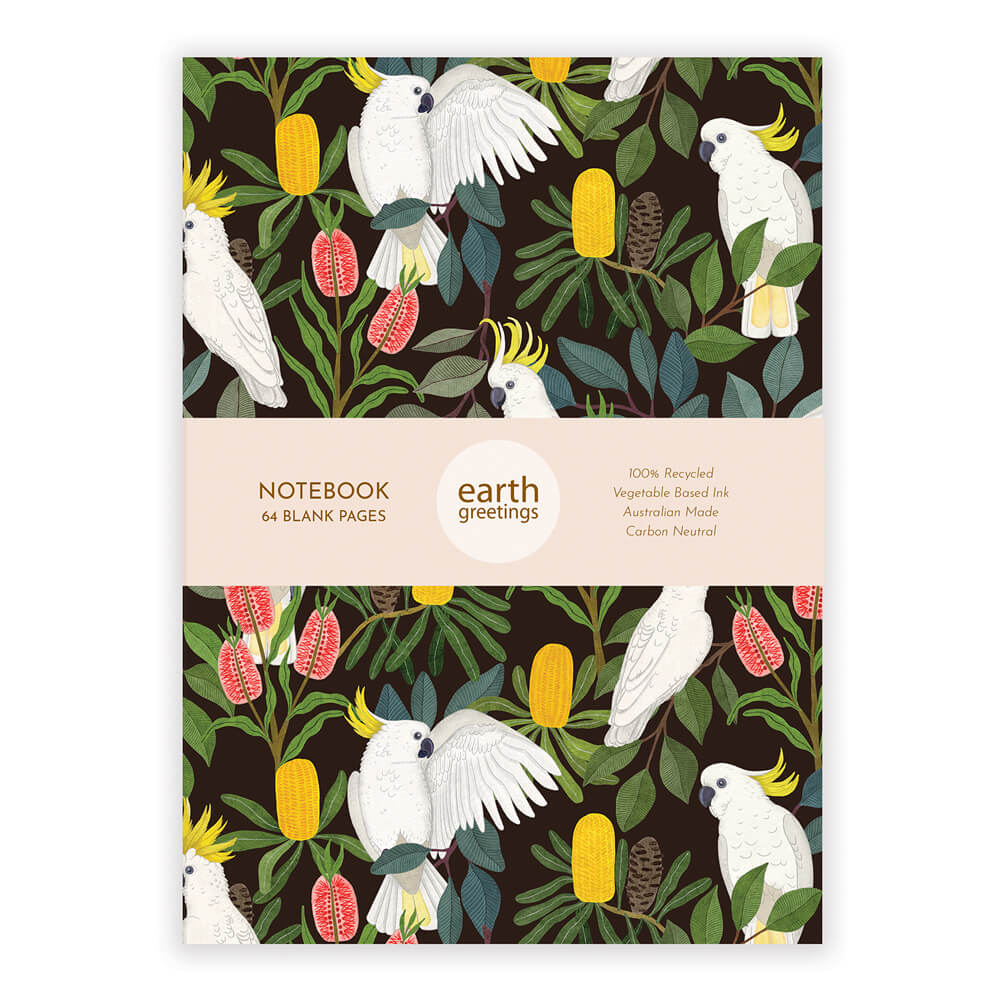 Australian Made Stationery A5 Cockatoo Notebook by Earth Greetings