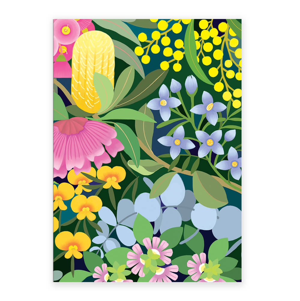 Australian Made Stationery by Earth Greetings A5 Notebook Native Flowers Design