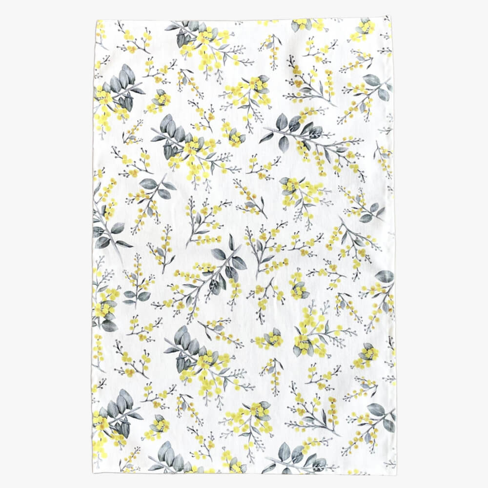 Australian Made Tea Towel Golden Wattle Design for Sydney Souvenir