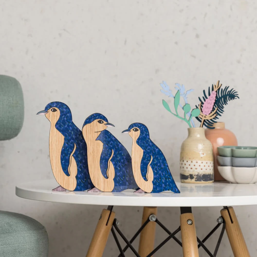 Australian Made Wooden Penguin Set for Sydney Souvenirs
